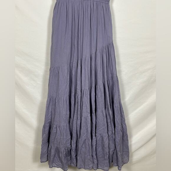 NWOT Free People Boho Sundrenched Smocked Puff Sleeve Maxi Blue Granite- M - Picture 9 of 14